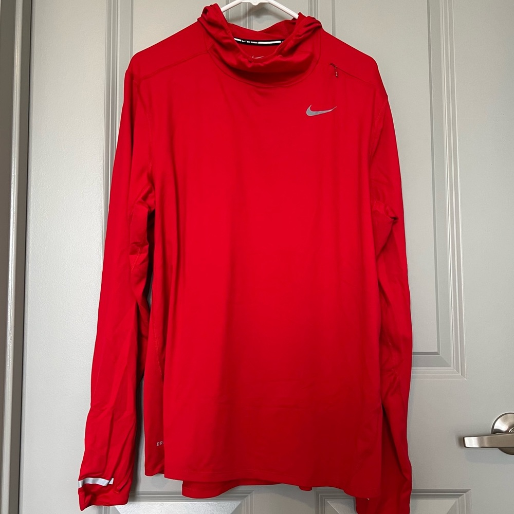Mens L- Nike Dri-Fit Long Sleeve Red